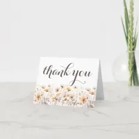 Autumn Watercolor Wildflowers Thank You Card
