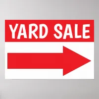 12" X 18" Yard Sale Right Arrow Paper Poster