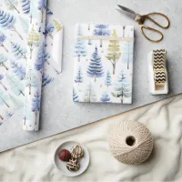 Blue Gold Christmas Pattern#26 ID1009 Wrapping Paper