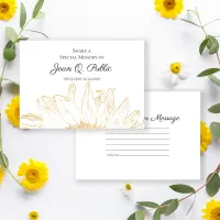 Yellow Sunflower Graphic Share a Memory Funeral  Note Card