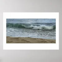 #5186 Beach Photography Rolling Wave Seafoam Sand Poster