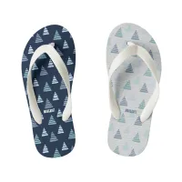 Blue Christmas trees with beads strings pattern Kid's Flip Flops