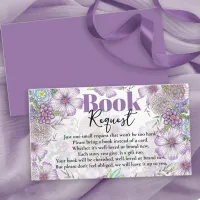 Elegant Purple Garden Flowers Baby in Bloom  Enclosure Card