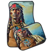 Native Warrior in Nature Car Floor Mat