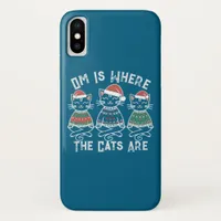 Om Is Where the Cats Are Holiday iPhone X Case