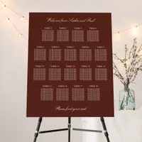 Dark Cinnamon 18 Table Seating Chart Foam Board