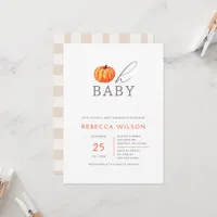 Oh Baby Pumpkin Gender Neutral Baby Shower Invitation