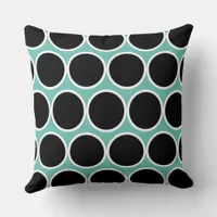 Black, Teal and White Modern  Throw Pillow