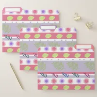 Cute Girly Boho Chic Pastel Floral Pattern File Folder