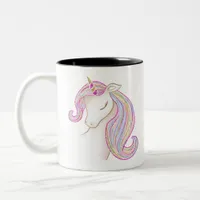 Pretty Unicorn Two-Tone Coffee Mug