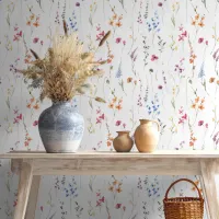 Sunny Wildflower Pattern Peach ID1023  Wallpaper