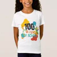 100 Days of School Primary Colors School Supplies  T-Shirt