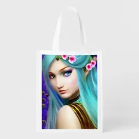 Enchanted  Fairy Tale Pretty Girl  Grocery Bag