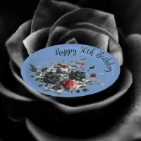 Happy 50th Birthday Red and Black Roses | Paper Plates