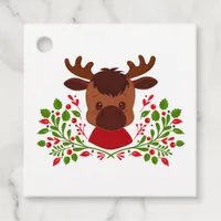 Cute Christmas Moose Favor Tags