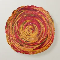 Colorful Fall Foliage Abstract Round Pillow