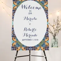 Elegant Mexican Floral Talavera Tile Wedding  Foam Board