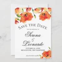 Elegant Golden Poppy Summer Wedding Save the Date