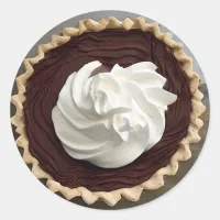 Whipped Cream Chocolate Pudding Pie Food Classic Round Sticker