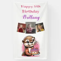 Otter Themed Girl's Birthday Party Photo Banner