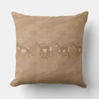 Southwest Pronghorn Petroglyph Throw Pillow