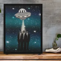 UFO sucking up the Men in Black  Poster