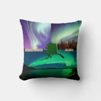 Northern Lights of Alaska Collage Throw Pillow