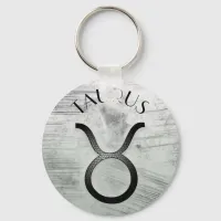 Astrology zodiac sign Taurus symbol gray marble Keychain