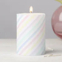 Vintage Diagonal Candy Stripe Pillar Candle