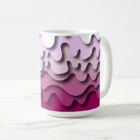 Cool Curvy Purple Paper Cutout 3d Layered Abstract Coffee Mug