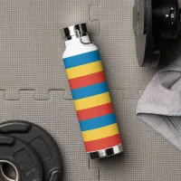 Primary Color Stripes Water Bottle