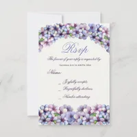 Romantic and Poetic Pastel Lilac Watercolor RSVP Card