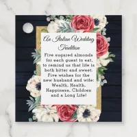 Rustic Wood Navy Burgundy Gold Floral Wedding Favor Tags