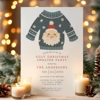 Santa Tacky Ugly Christmas Sweater Party Invitation