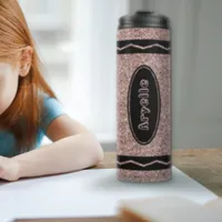 Rose Gold Glitter Crayon Custom Name Drink Tumbler