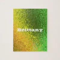 Personalize Your Name Shades Yellow Green Jigsaw Puzzle