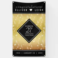 Elegant 27th Music Wedding Anniversary Celebration Banner