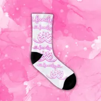 Simple Heart Family in Pink | Women  Socks