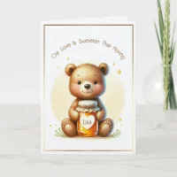 Honey Bear Valentines Day Custom Short Girls Name Card