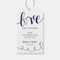 Wedding Bridal Favor Love Modern Fun Navy & Gray Gift Tags