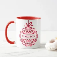 Ornate Doodle Ornament Personalized Christmas Mug