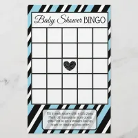 Blue and Black Stripe Boy baby shower games Flyer