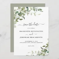 Sage Eucalyptus Greenery Wedding Save the Date