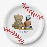 It's a Boy Baseball Themed Boys Baby Shower Ethnic Paper Plates