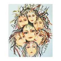 Girls joy painted design metal print