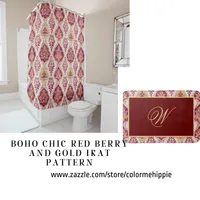 Boho Chic Red Berry and Gold