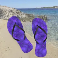 Purple planets, modern fractal pattern flip flops