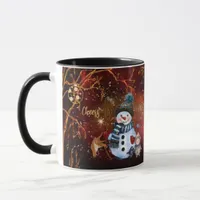 Fancy RED Gold Holiday with Characters  Mug