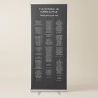 200 Guest Black Alphabetical Seating Chart Retractable Banner