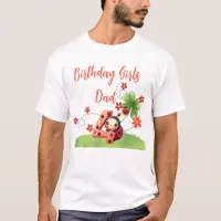 Ladybug / Watercolor 4th Birthday Dad T-Shirt